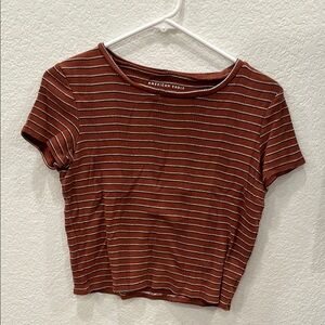 American Eagle Outfitters Brown Striped Women's Top